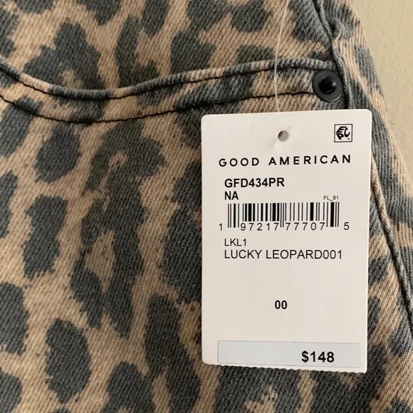 GOOD AMERICAN Good 90s Mini Skirt in Lucky Leopard001 - Size: 00/24 - Picture 6 of 7